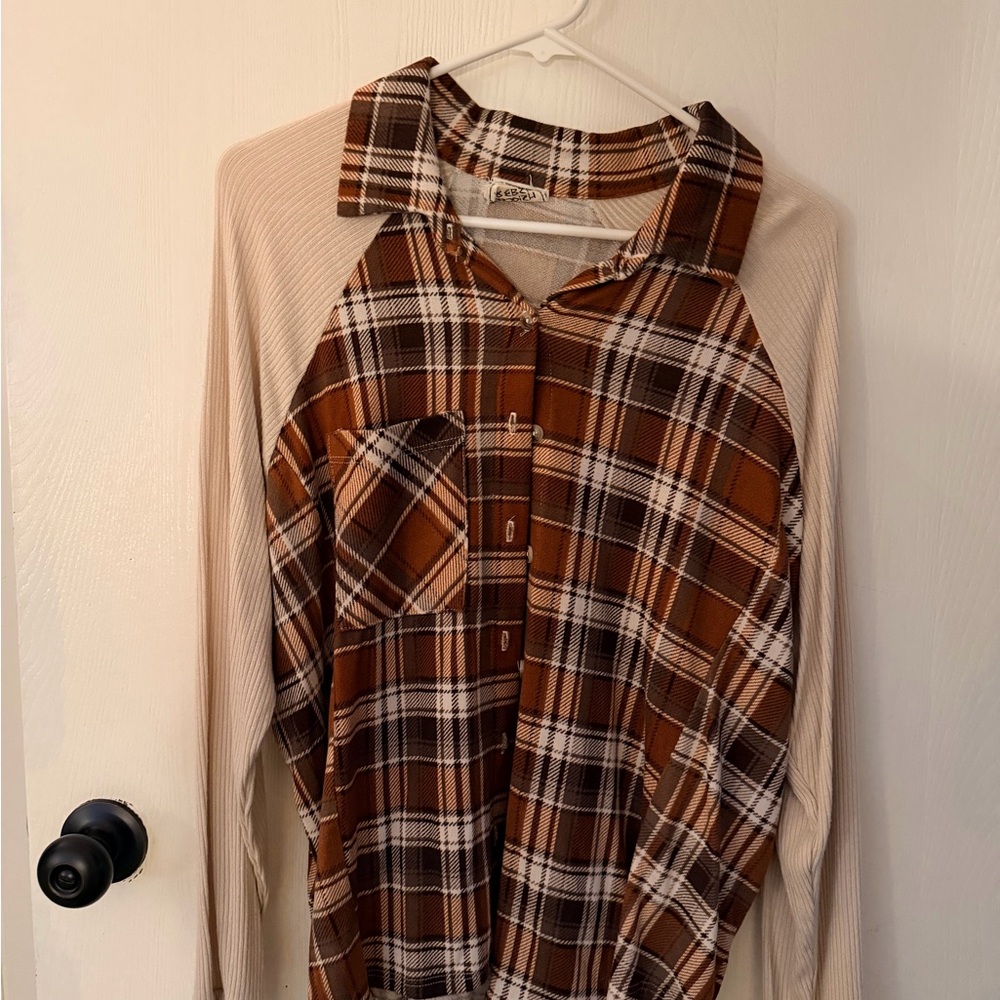 Plaid Button-Up Women's Top